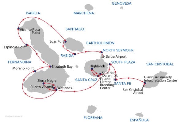 Itinerary route map