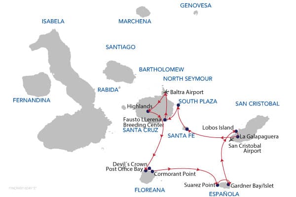 Itinerary route map