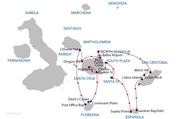 Itinerary route map