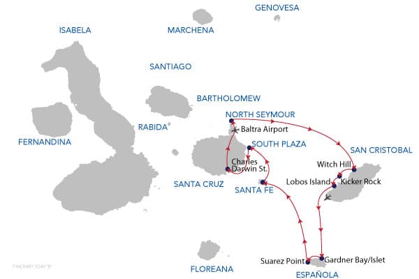 Itinerary route map