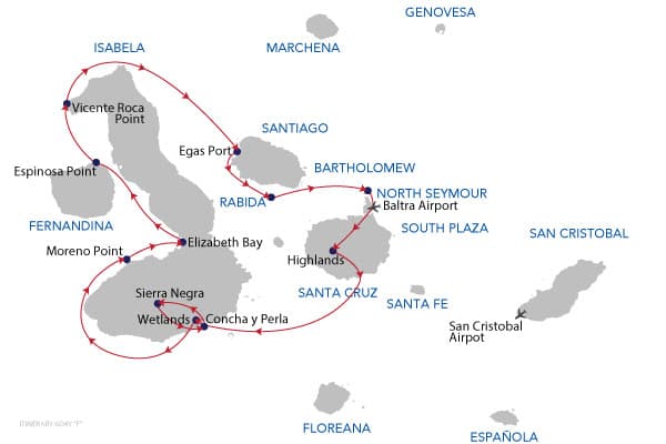 Itinerary route map